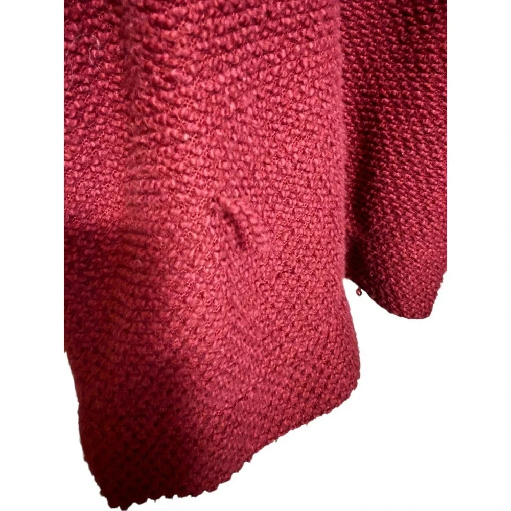 Marine‎ Layer Birdseye Knit Textured Open Front Cardigan Burgundy Women's Large